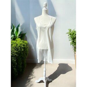 Wondermaid Slip Dress Womens Size 36 White Back Slit Adjustable Strap Nightgown
